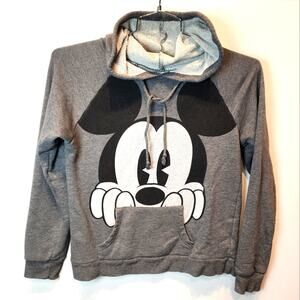 Disney‎ Mickey Mouse Vintage Hooded Sweatshirt Pullover Grey Size S